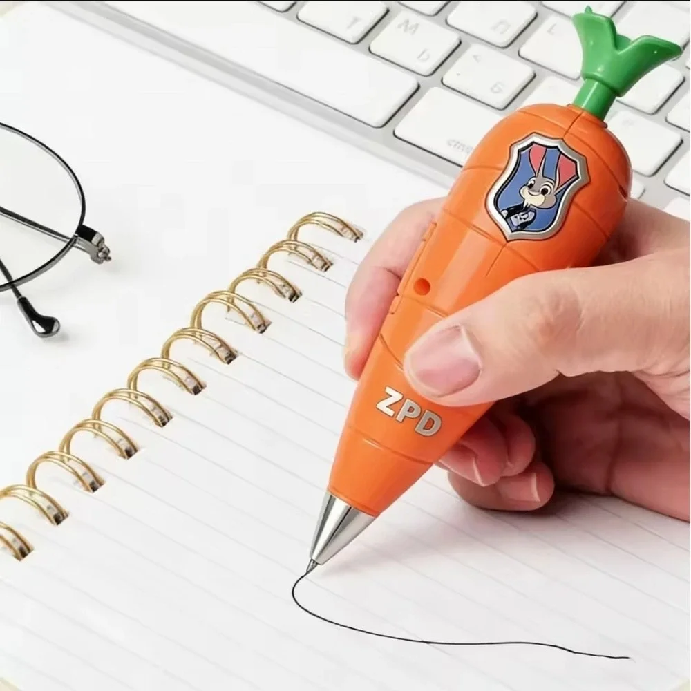 Disney Zootopia Carrot Recorder Pen Judy Nick 2-in-1 Gel Pen Toy NEW Version‎